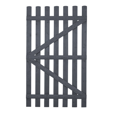 Grey Fence Style Pine Wood Garden Gate with T Hinges & Lock