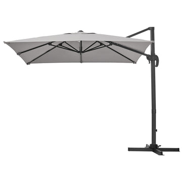 2.5M Grey Garden Cantilever Parasol Umbrella with Base
