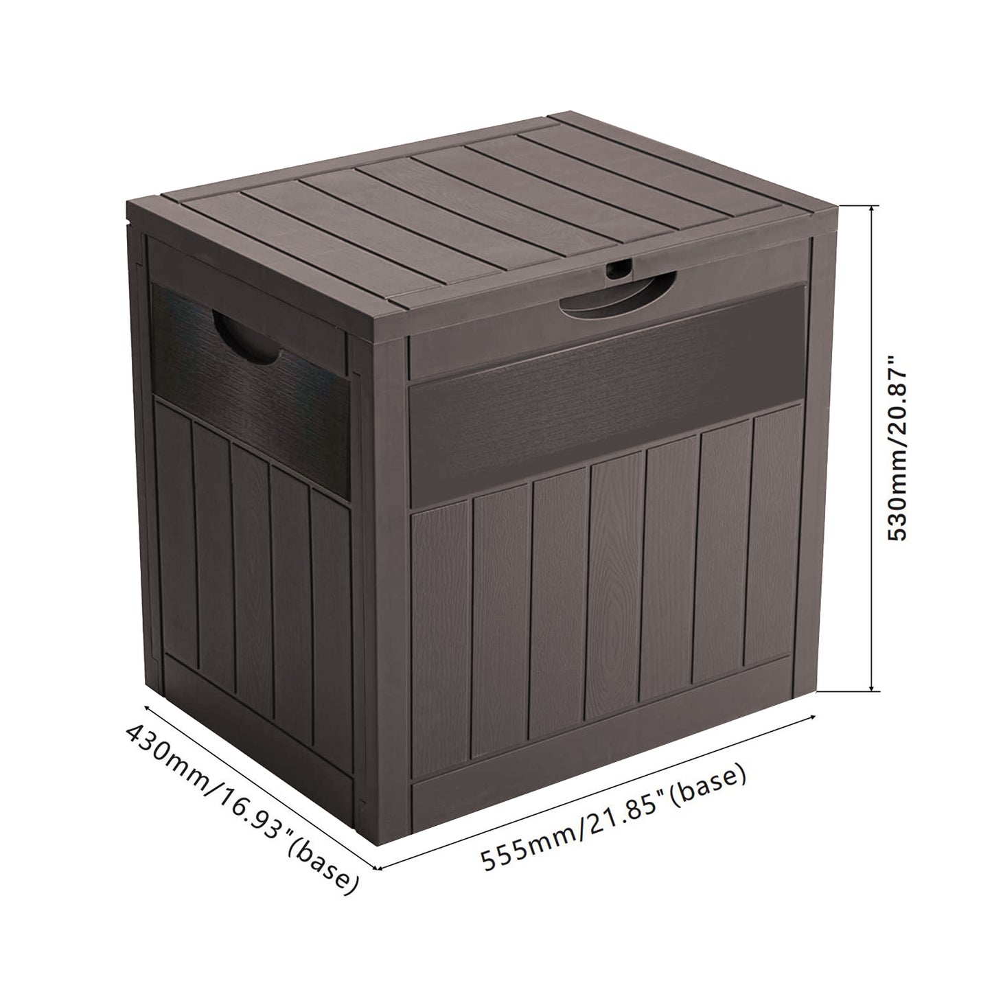 126L Wood Grain Outdoor Garden Storage Box With Combination Padlock
