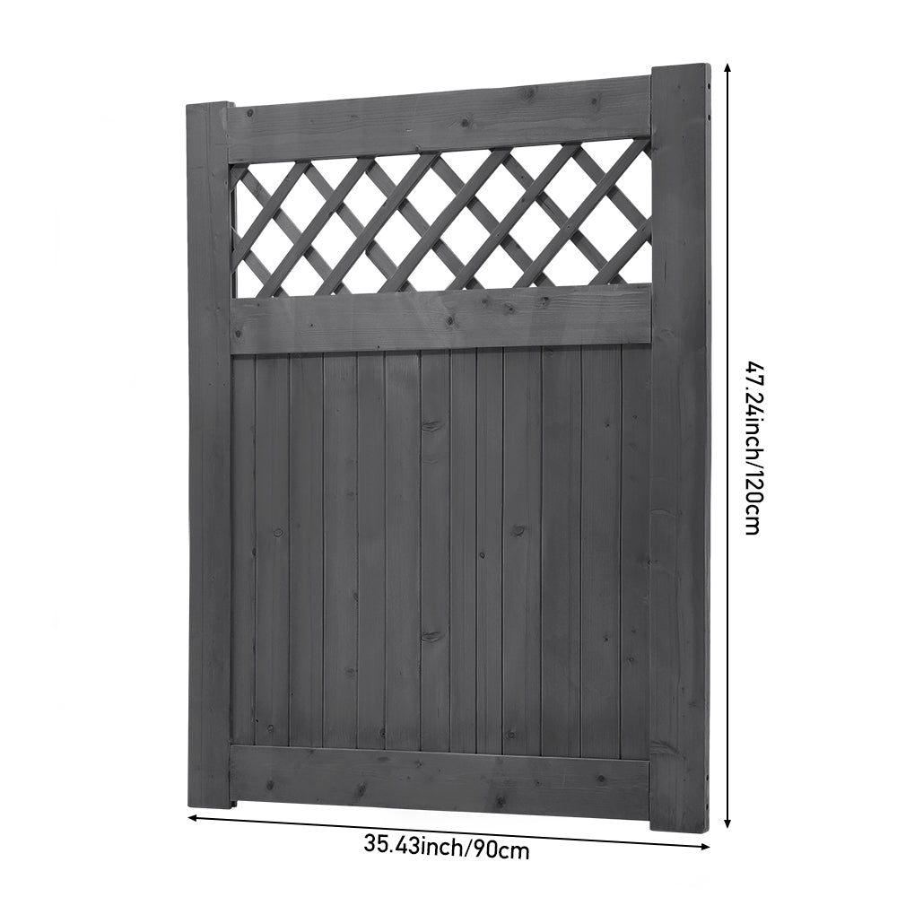 Grey Pine Lattice Rhombus Wooden Garden Gate with T Hinges & Latch