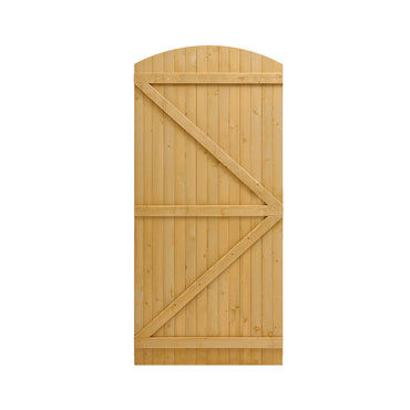 Pine Wood Garden Gate Arched Top Weather Resistant with Hinges & Latch