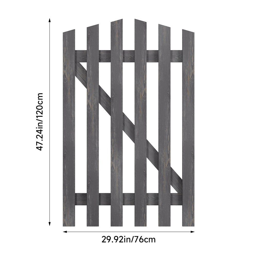 Spruce Wood Garden Gate Arched Top with T Hinges & Door Bolt