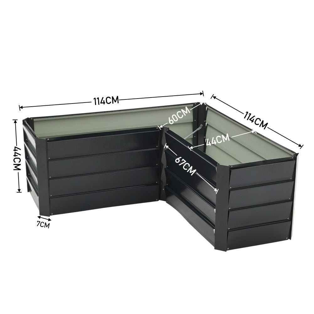 Dimensions of 7-shape raised garden bed outdoor weatherproof planter – full size specifications for gardening
