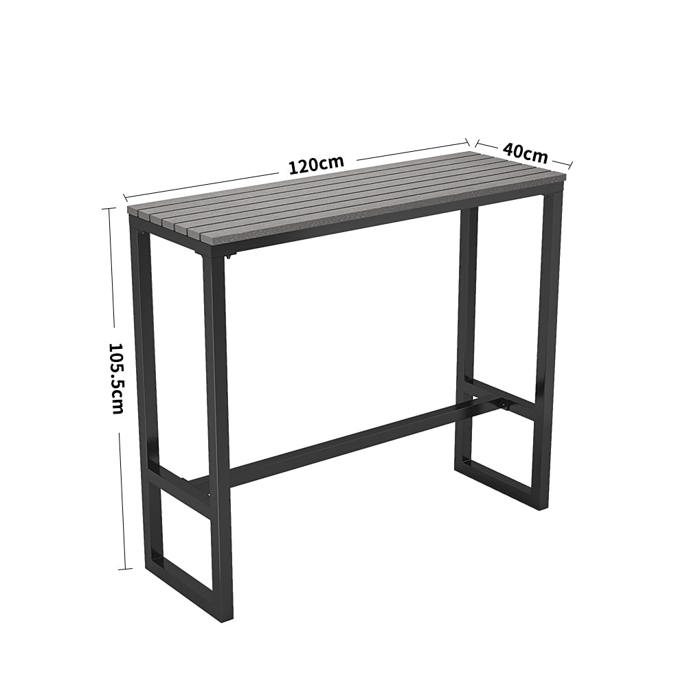 Size Diagram of 1.2 Metre Grey Outdoor Bistro High Bar Table – Measurements in cm