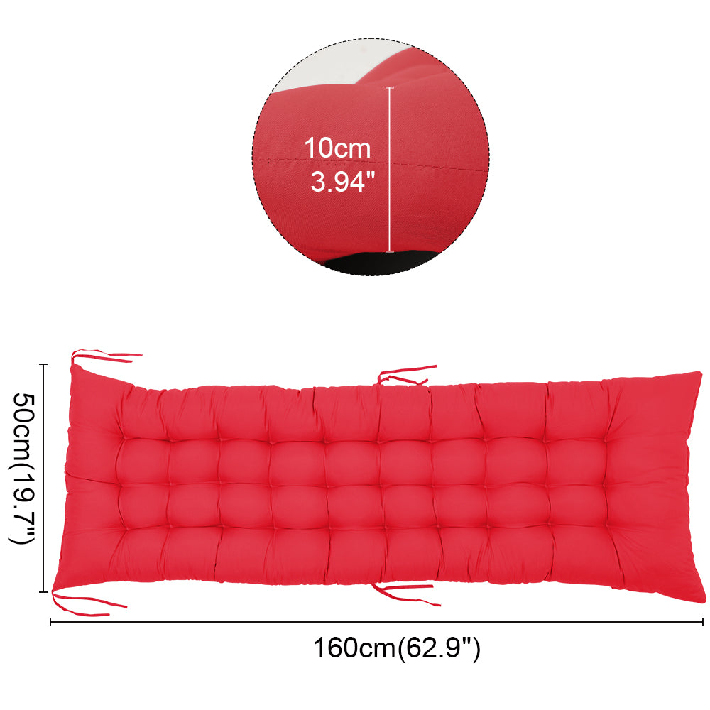 Dimensions of Outdoor Seat Cushion Thick Tufted Pad in Red - Perfect fit for most garden patio chairs