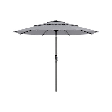 Grey Garden 3 Tier Parasol Umbrella with Base