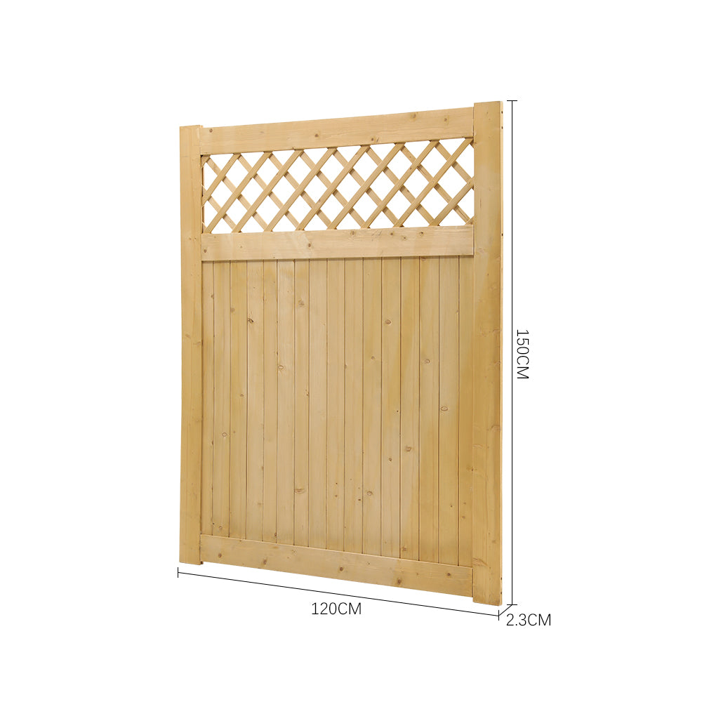 Rustic Wooden Garden Gate Privacy Fence with Rhombus Lattice & Latch