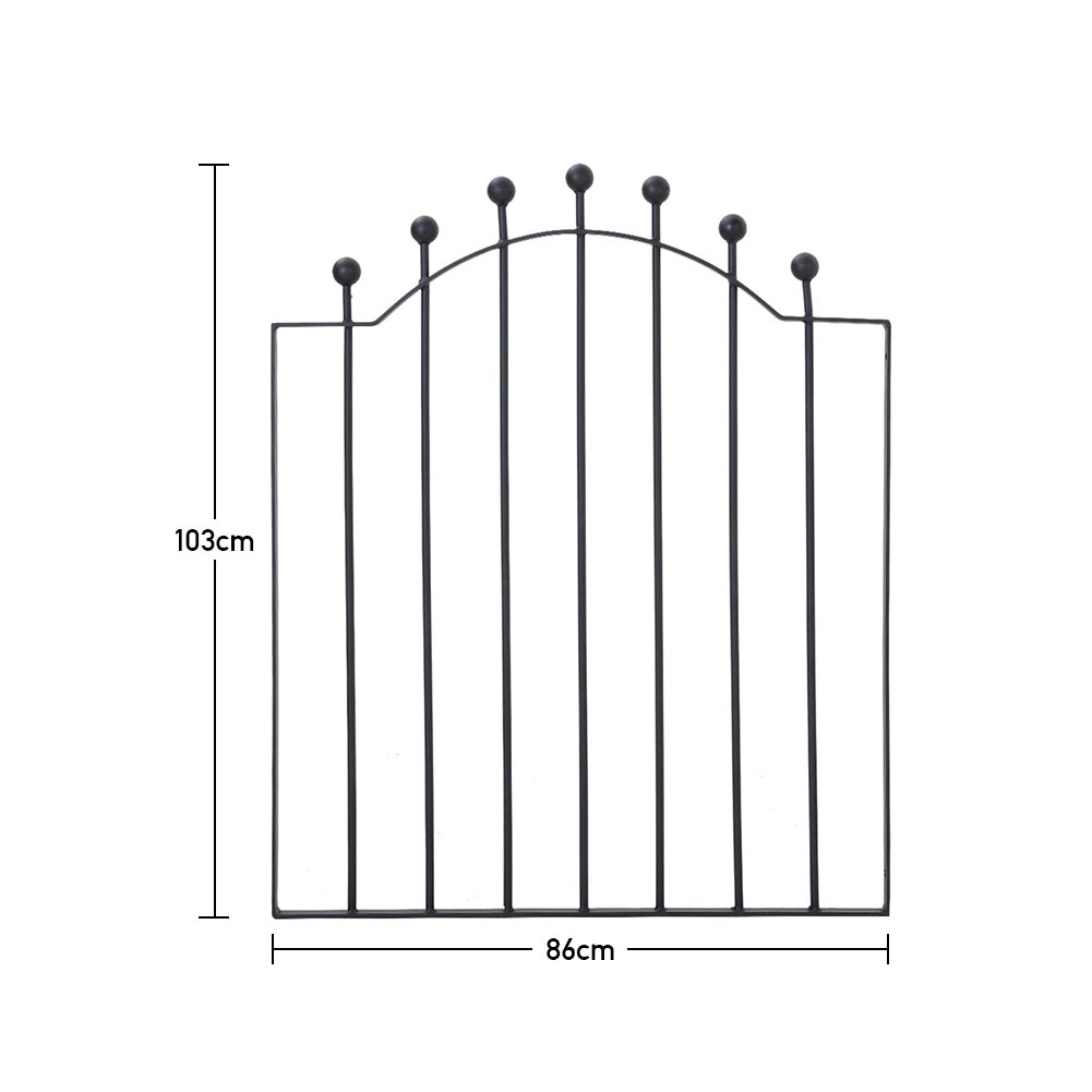 Black Arched Top Metal Lockable Garden Gate