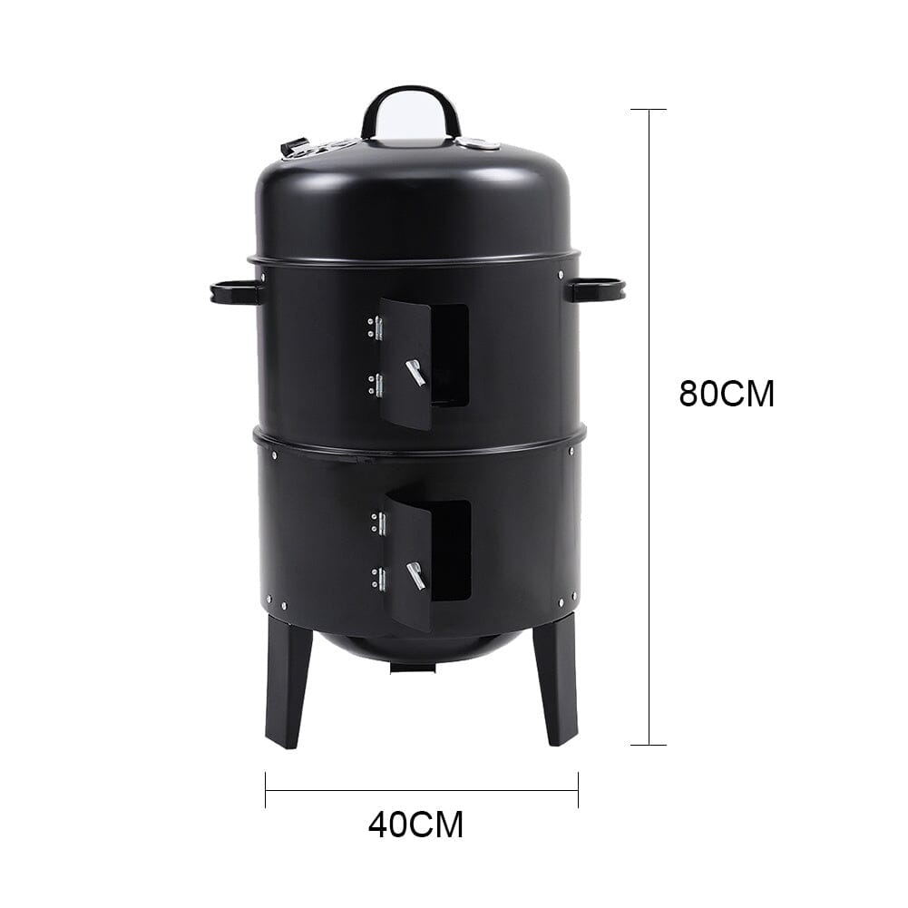 Dimensions of 3-Tier Garden Charcoal BBQ Grill Smoker – Full Measurement Diagram for Outdoor Use