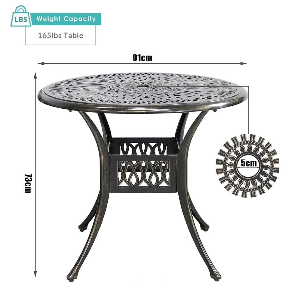 Garden Bistro Table Round Hollow Table with Parasol Hole Garden Dining Tables Living and Home