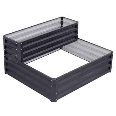 Double Layer Metal Raised Garden Bed Rust Resistant Open Bottom