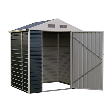 6ft Metal Lockable Garden Storage Shed Apex Roof Ventilated