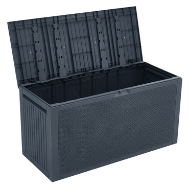 340L Outdoor Storage Box Waterproof Garden Cushion Box With Lockable Lid