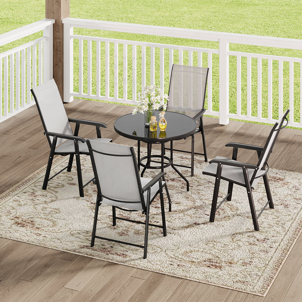 folding patio table with umbrella hole uk Black Round/Rectangular Garden Patio Table with Umbrella Hole – Breeins