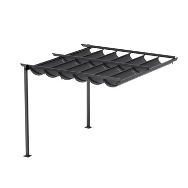 3x4m Lean To Pergola Outdoor Metal Frame Waterproof Retractable Canopy