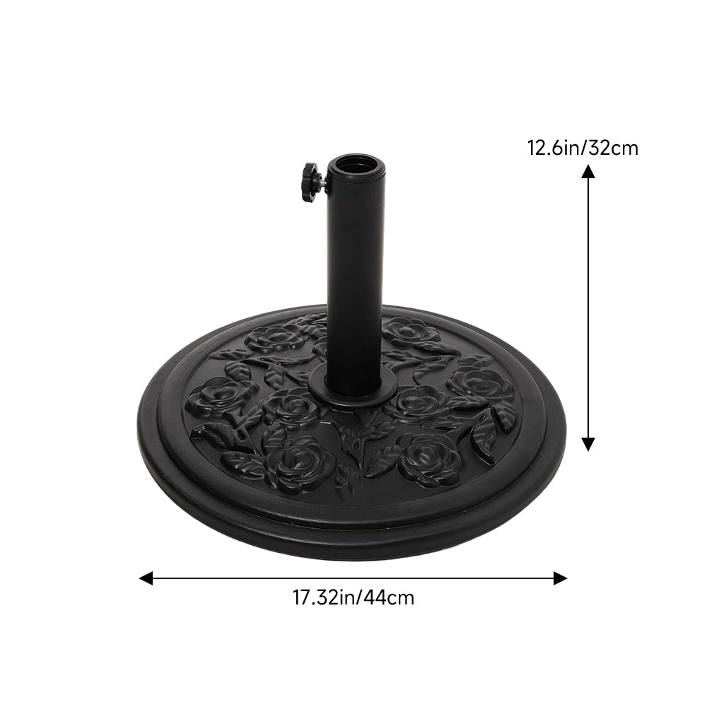 Heavy Duty Outdoor Parasol Umbrella Stand with Elegant Rose Design