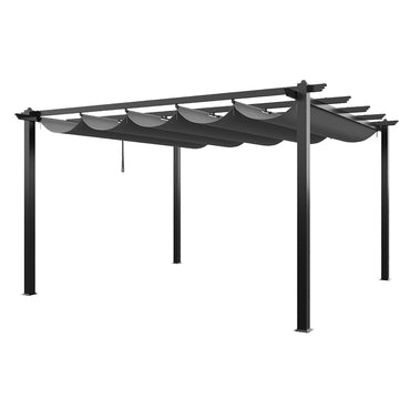 13x13ft Aluminium Garden Gazebo Adjustable Canopy Waterproof Patio Outdoor Shade