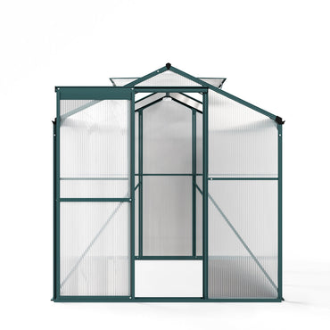 6x6ft Walk-In Green Framed Greenhouse Without Base – Studio Background Product Image
