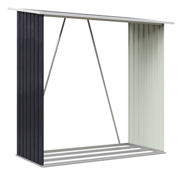 5x5ft Metal Galvanised Steel Firewood Outdoor Log Storage Shed