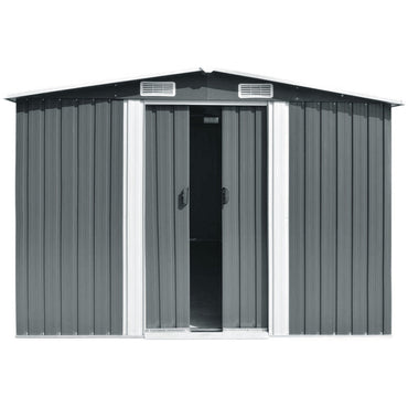 10x12ft Gabled Roof Garden Storage Shed in Galvanised Metal – Rust-Resistant Outdoor Solution