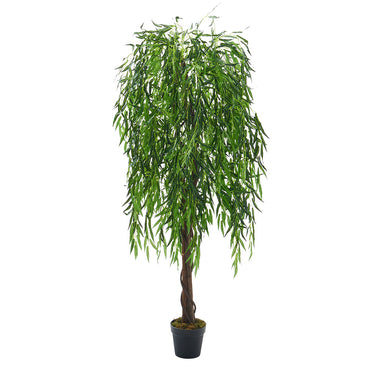 180cm Height Green Artificial Willow Tree Indoor Tall Potted Faux Realistic Plant