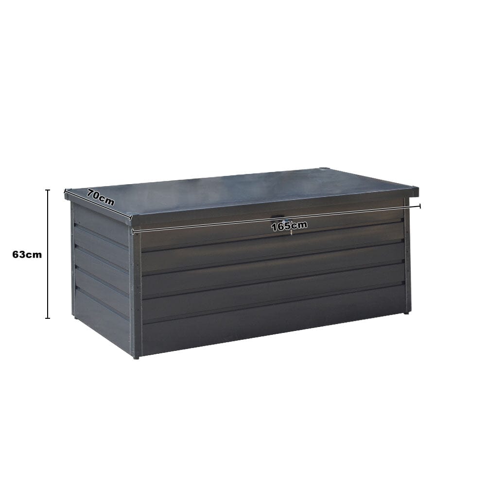 Dimensions of 600L Metal Lockable Storage Box – Extra Large Garden Organizer Size Chart