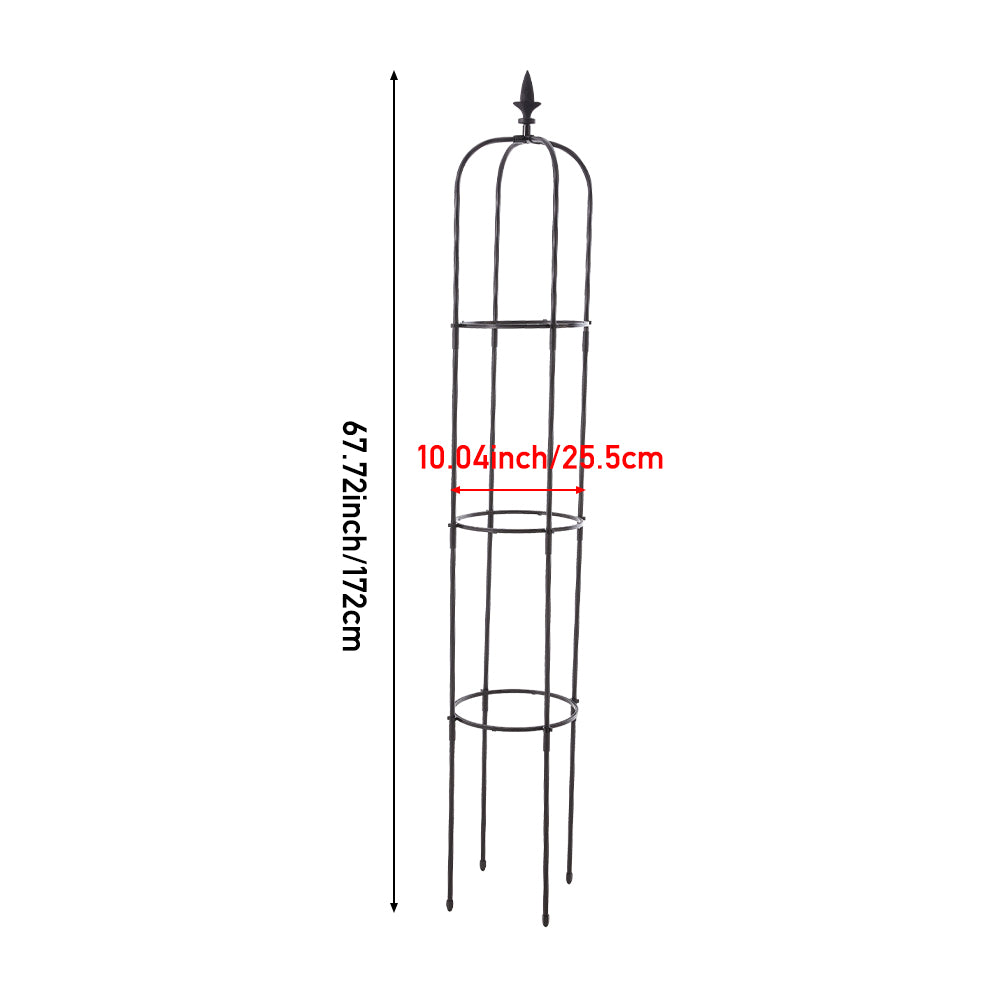 63 inch 2Pcs Black Garden Obelisk Trellis for Climbing Plants