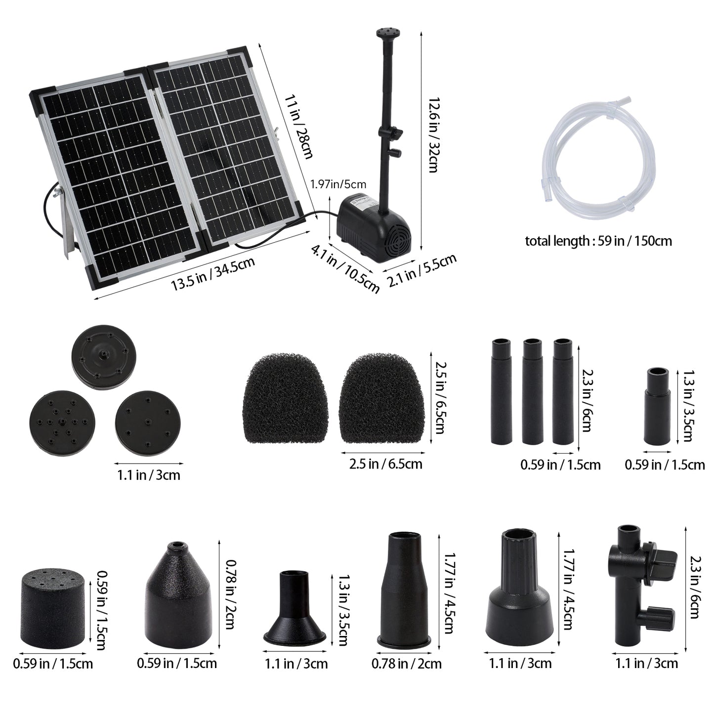 Solar-Powered Water Fountain Pump Kit Gardening Decor