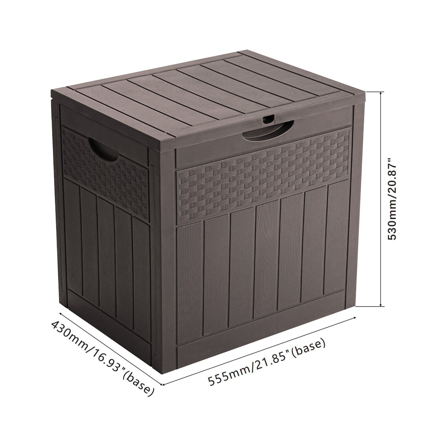 126L Wicker Effect Outdoor Garden Storage Box With Lockable Lid