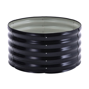 Round galvanized steel raised garden bed in anthracite – sturdy construction for vegetable and flower planting