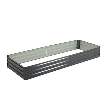 Rectangular galvanized steel outdoor raised bed – sturdy and rust-resistant garden planter box on white background