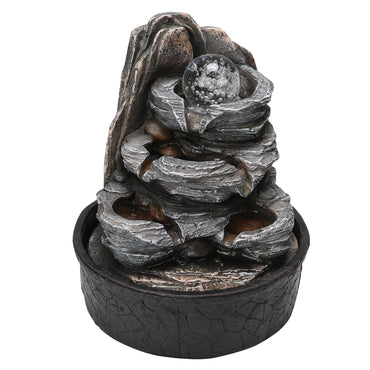 Tabletop Water Fountain with LED Crystal Ball Decor