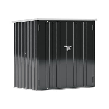 Anthracite grey 5x3ft metal garden shed with sloped top – corrosion-resistant outdoor tool storage