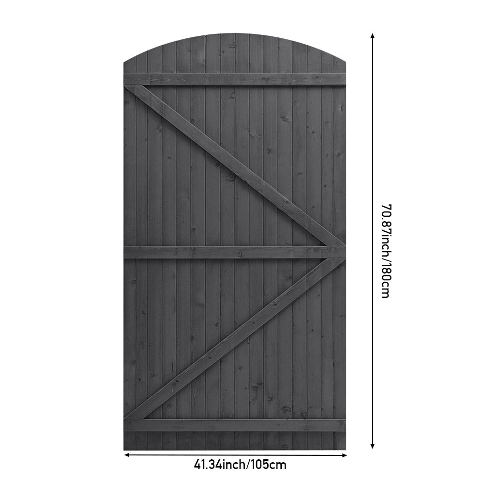 Grey Pine Wood Weather Resistant Wooden Garden Gate with Hinges & Latch