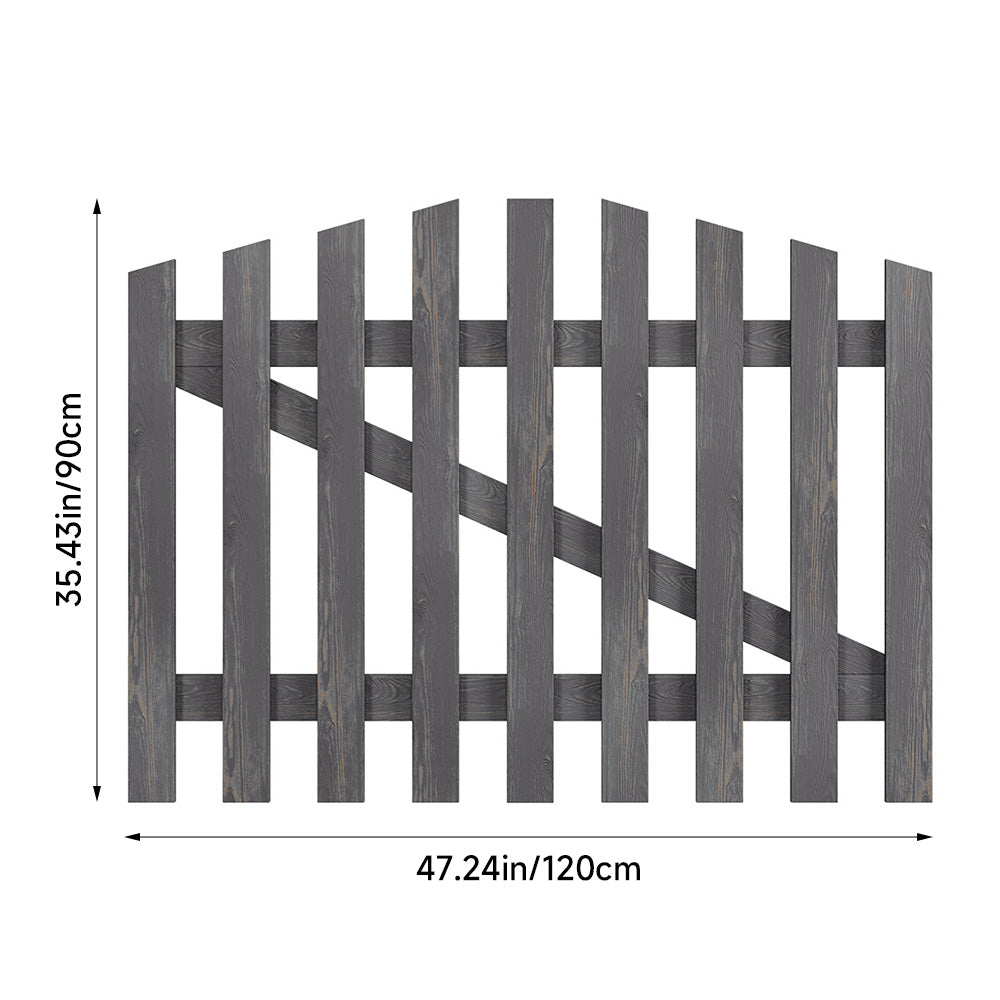 Grey Arched Top Spruce Wood Garden Gate with T Hinges & Bolt