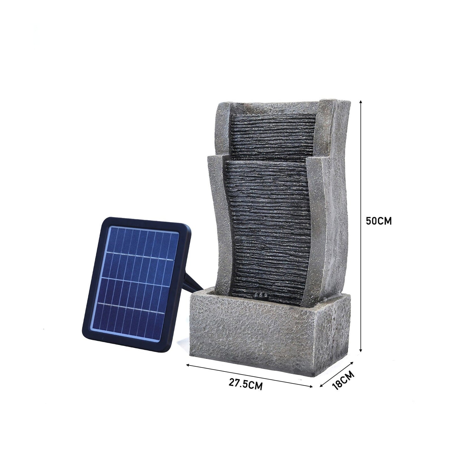 50CM H Slate Effect Modern Waterfall Ornament Garden Water Feature Cascading Tiered Water Fountains Living and Home