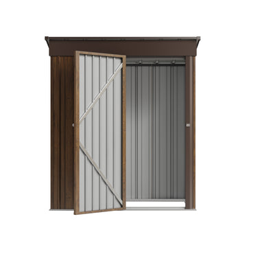 5x3FT Metal Pent Roof Garden Storage Shed with Lockable Door