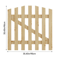 Arched Top Spruce Wood Garden Gate with T Hinges & Door Bolt