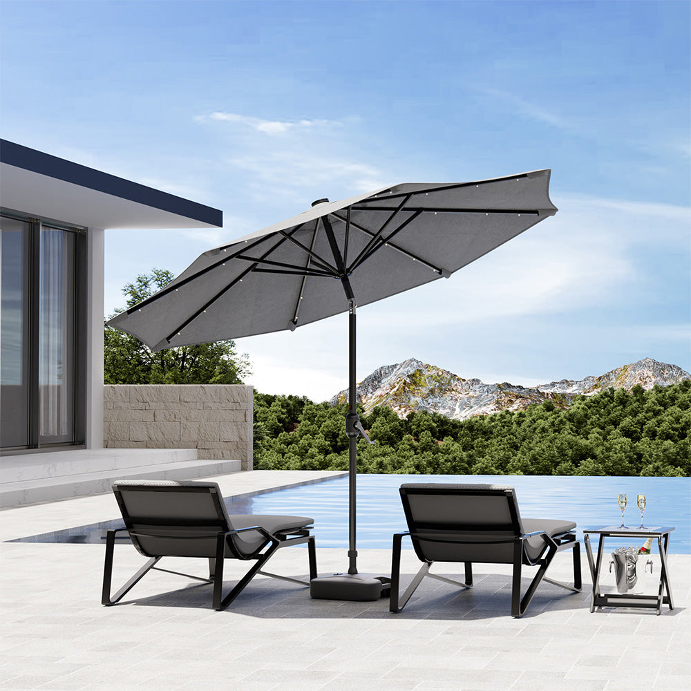 3M Octagon Garden Parasol Umbrella with LED