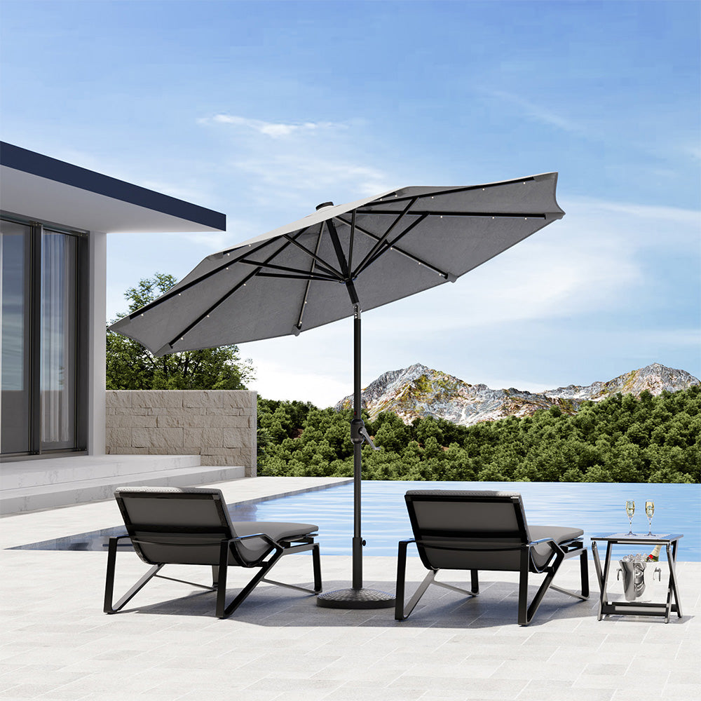 3M Octagon Garden Parasol Umbrella with LED