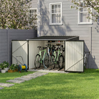 6x7ft Black Galvanized Steel Bicycle Storage Shed