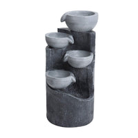 Outdoor Decor Solar-Powered Water Fountain Rockery Decor with LED Light Living and Home 