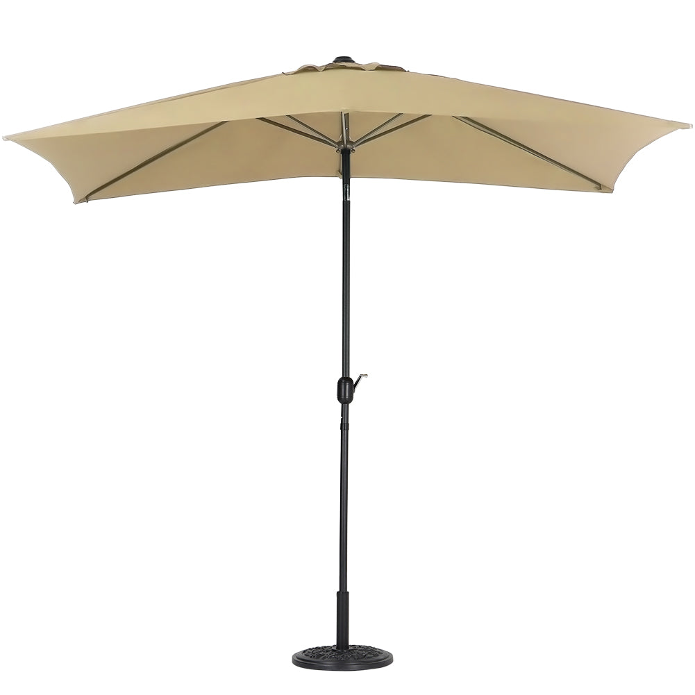 Khaki Garden Tilt Market Rectangular Parasol Umbrella