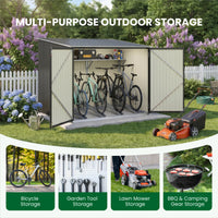6x7ft Black Galvanized Steel Bicycle Storage Shed