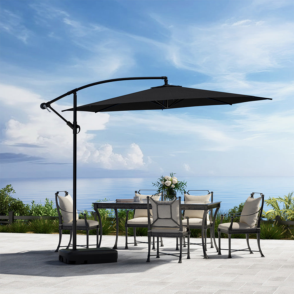 3M Garden Octagon Cantilever Parasol Umbrella with Base