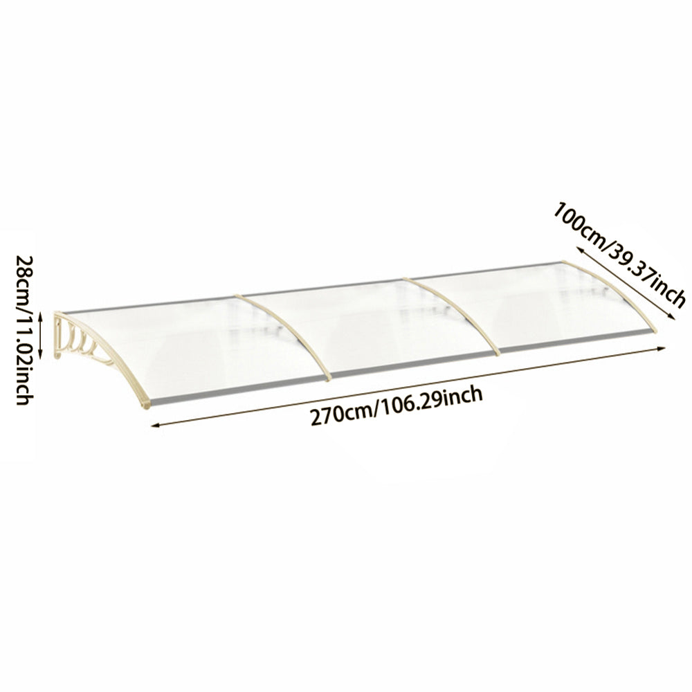 270cm White Aluminum Awning Dimensions – Complete Size and Installation Diagram