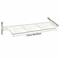 270cm White Aluminum Awning Dimensions – Complete Size and Installation Diagram