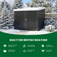 6x7ft Black Galvanized Steel Bicycle Storage Shed