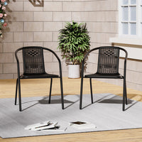 Patio Round Table With Umbrella Hole and Garden Chairs Set
