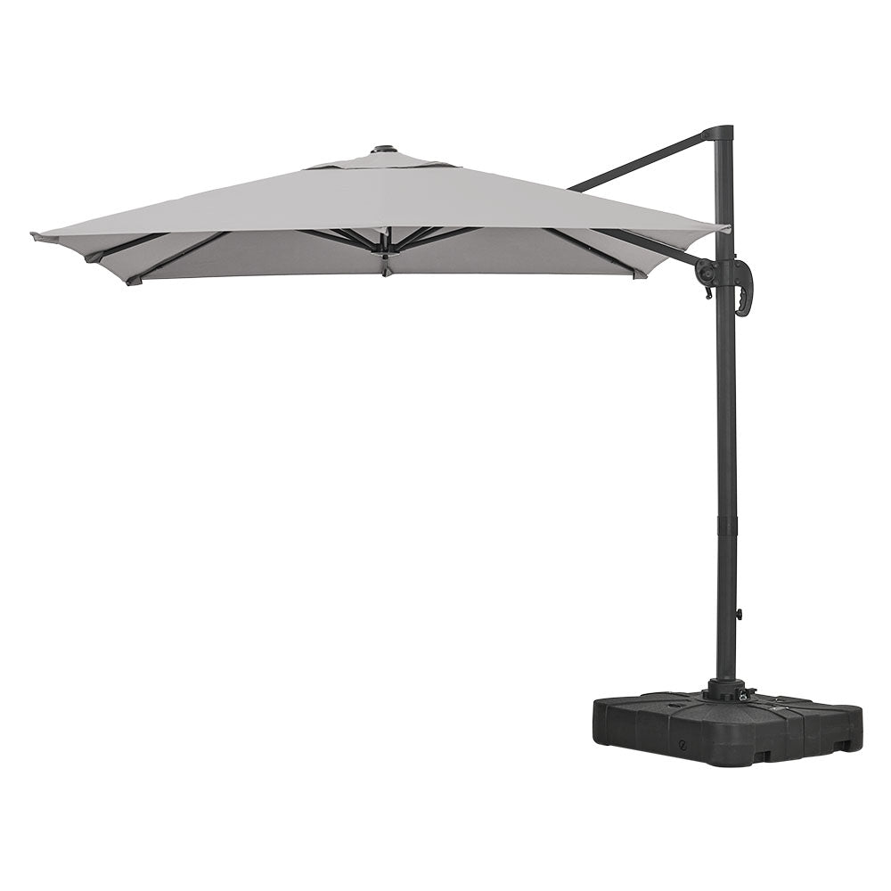 2.5M Grey Garden Cantilever Parasol Umbrella with Base